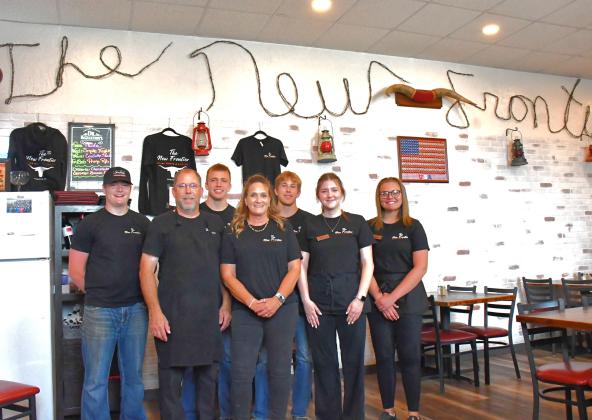 The New Frontier Steakhouse &amp;amp; Lounge is standing proud on Webster’s Main Street. With fresh steak and friendly support staff, The New Frontier welcomes everyone. From left, Caleb Gaikowski, Aaron Gaikowski, Aiden Gaikowski, Kristi Gaikowski, Gabriel Gaikowski, Alivia Kuecker and Ava Bjerke.