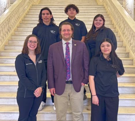 Waubay JAG participants went to PIerre to attend legislative session Jan. 29. Students got talk to Sen. Mike Rohl about legislative session and the JAG group. “It was fun to talk to him and he talked to us like real people. We hope to have him come to Waubay,” said Yulisa De Loera. From back left, Evan Davies, Parker Rockwood, Jorie Roberts; from front left, JAG specialist Katie Thompson, Rohl, De Loera. Reporter &amp;amp; Farmer | Subscriber Snapshot