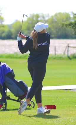 Webster Bearcat Bailey Ninke follows through on a stroke during the Region 1B golf tournament at the Prairie Winds golf course in Watertown May 22. Ninke grabbed a sixth place finish by shooting 99. Reporter &amp;amp; Farmer | subscriber snapshot