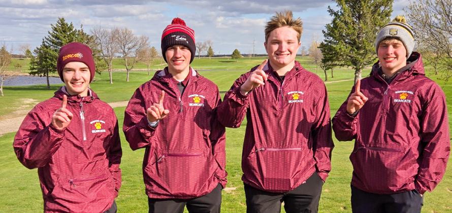 Webster Area Bearcat boys golf team took first at Miller last week. Pictured are members Seth Lesnar, Blaize Amdahl, Thomas Kuecker and Michael Dorsett. Reporter &amp;amp; Farmer | Subscriber snapshot