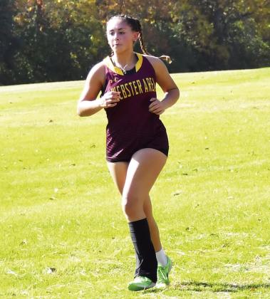 Webster Area Bearcats hosted the Northeast Conference cross country meet Oct. 10. Here, running for Webster Area varsity girls 5k event is Jocelyn Rumpca who finished in 45th place. Reporter &amp;amp; Farmer | Brenner Cariveau