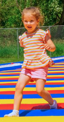 Kenzie Eggert runs down the jump pad at Eden Days June 28. She is the daughter of Adam and Lexy Eggert from Howard. Reporter &amp;amp; Farmer | Leyton Beardslee