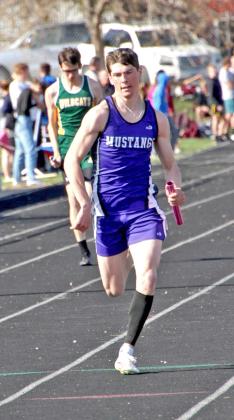 Tigh Gaikowski races in a relay at the Britton Track meet April 22. Reporter &amp;amp; Farmer | Subscriber snapshot