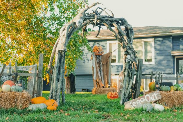 Halloween decorations made by Shay Clemensen are pictured Oct. 22 in Webster. Besides making his own Halloween props he also grows pumpkins to carve and use as decoration. Reporter &amp;amp; Farmer | Leyton Beardslee