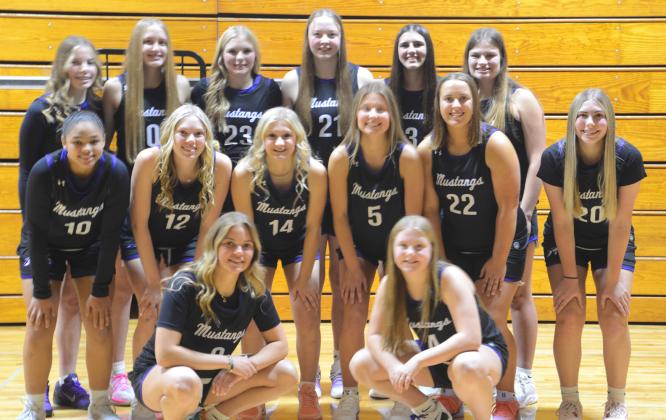 Waubay/Summit girls varsity basketball team members, are from back left, Addison Bronson, Elise Aker, Callie Miller, Mackenzie Zubke, Addison Heinje and Avery Bronson. Middle, from left, Nevaeh Edwards, Caley Boik, Kayce Berger, Liza Purdy, Sage Gaikowski and Airianna Benthin. Front, from left, Addison Bronson and Brynlee Amdahl. Reporter &amp;amp; Farmer | Connor Handrahan