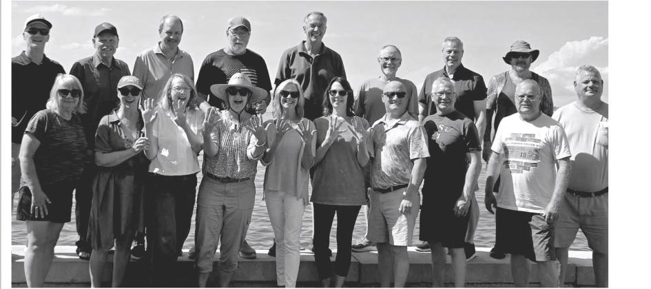 Webster High School Class of 1980 held a 45 year reunion at Blue Dog Lake. From left are, front, Terri Breske Dill, Wendy Folger, Karen Koppmann, Mona Premus Jensen, Kathy Baumgarn Becking, Barb Opitz Stugelmayer, Terry Welch, Lance Johnson, Paul Smith, Chad Bisgrove; back, Larry Welch, Nathan Meland, Sam Mohs, Jeff Hanson, Jeff Lewandowski, John Halbkat, Chuck Liedtke and Kelly Torrence.