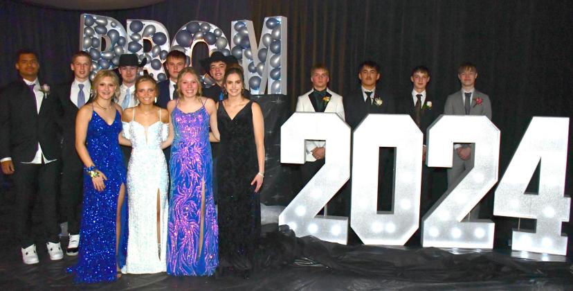The Waubay junior class presented “A Night Under the Stars” April 5 with their prom. Twenty-two couples attended the event. Pictured are members of the junior class student council, from left, Traveion Neilan, Evan Aker, Kayce Berger, Caleb Weyh, Megan Christensen, Nolan Thuringer, Caley Boik, Teegan Gaikowski, Eva Benike, Dylan Rumpza, Camden Neilan, Linken Niles and Owen Niles. Reporter &amp;amp; Farmer | Amanda Dulitz