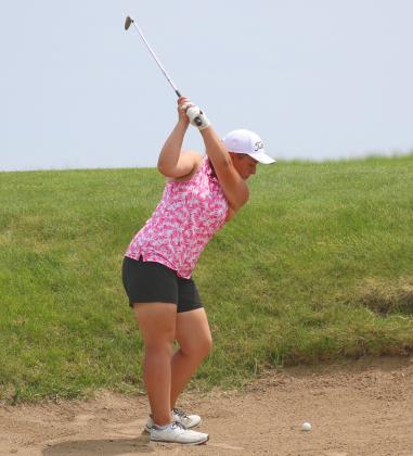 Waubay/Summit golfer Sage Gaikowski begins a stroke during the girls state golf tournament held June 2-3 in Watertown at Prairie Winds course. Gaikowski placed 32nd opening the first round by shooting 91 followed by a performance of 102 in round two. Reporter &amp;amp; Farmer | subscriber snapshot