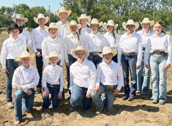 Day County 4-Hers hosted the Quad County Horse Show June 30 at Day County Fairgrounds. Pictured are, from left back, Knute Hemmingson, Beau Hemmingson, Gage Wik, Carlee Wik, Tallie Czmowski, Karsyn Gaikowski; middle, Micki Lesnar, Elin Voss, Portlyn Johnson, Siri Voss, Cante Hill, Kenlee Hommel; kneeling, Kori Gaikowski, Gabby Duenwald, Levi Hemmingson and Logan Wik. Reporter &amp; Farmer | Subscriber snapshot