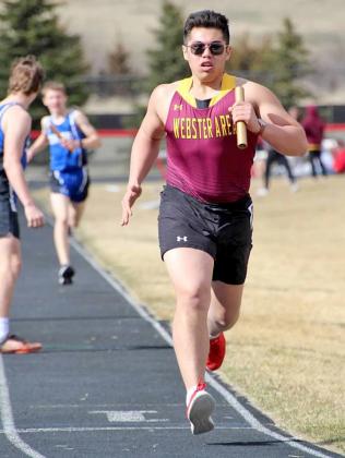 Justin Ponce participates in a relay race during the Sno Bird track meet at Estelline April 10. Reporter &amp;amp; Farmer | Subscriber snapshot