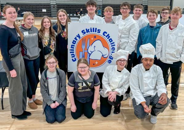 Representing Webster Area High School at the culinary skills challenge event in Marshall, MN last month were, from left in back Karli Sannes, Sarah Zubke, Kenley Grewe, Mallory Steiner, Jack Shoemaker, Gage Baumgarn, Jeron McCreary, Matthew Mount, Bryce Snell, Lukas Johnson and Grady Wagner. Kneeling from left are Taryn Zakrzewski, Breelyn Spears, Delilah Buxton and Kingston Campbell-Fisher. Reporter &amp;amp; Farmer | Subscriber snapshot