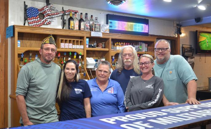 VFW Post 4690 officals and staff all agreed they enjoy serving their members and auxiliary members but also welcome the public and would love to see new faces at the bar. Pictured from left to right: Dan Kroll, Beth Mirlo, Barb Gronke, Perry Fischer, Megan Torrence and Blake Torrence. Additional staff not pictured: Greg Rydberg, Jeff Bauer, Tanner Christianson, Renae Howe, Kristen Marko, Cindy Hanson, Jodi Pearson and Brooke Vogl.