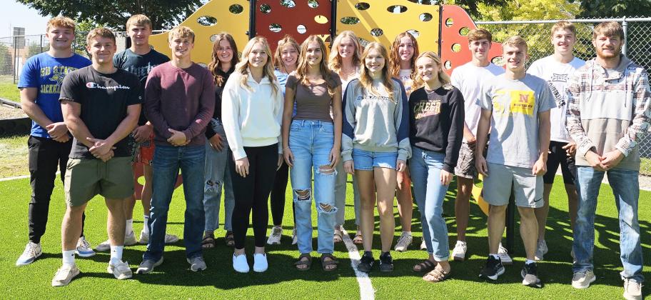 Webster Area High school seniors were selected as homecoming royalty candidates Aug. 27. Nominees in from the left, front, are Tate Mammenga, Michael Dorsett, Katie Braun, Allison Case, Lydia Vogl, Jaidryn Rice, Martin Dorsett and Trace Shoemaker; Back, from left, Thomas Kuecker, Gavin Witt, Carrington Hanson, Harley Johnson, Abby Vander Linden, Erin Sannes, Blaize Amdahl and Ian Lesnar. Reporter &amp;amp; Farmer | Subscriber Snapshot