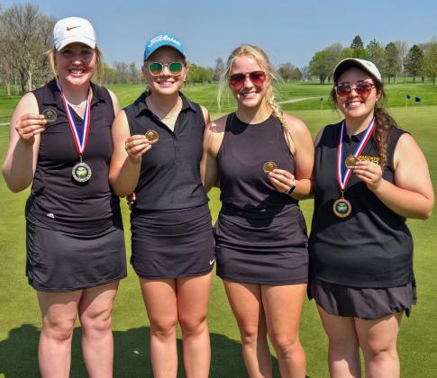 Girls ECC runner up champs and placing medals pictured from left are Bailee Ninke, Mia Coester, Baylie Somsen and Joslyn Haugen. Reporter &amp;amp; Farmer | Subscriber snapshot