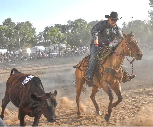Day County held it’s annual fair Aug. 5-9 and the community was excited to experience another week full of activities. One activity that had a great turnout was the ranch rodeo. Here, Lane Stern is chasing the steer during the team roping category. Reporter &amp;amp; Farmer | Connor Handrahan