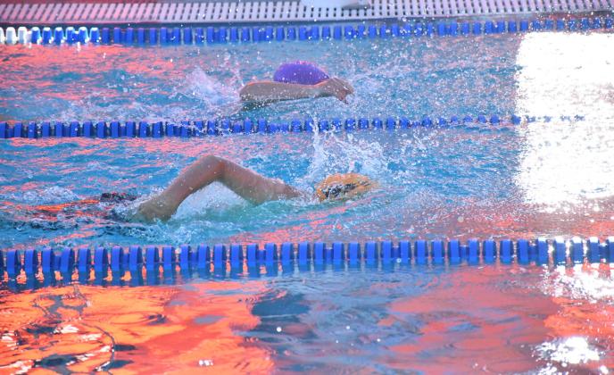 Webster Tigerfish hosted the Webster Fun Meet June 30. Forty-eight Tigerfish swimmers particpated in the event. Here, Jonathan Fosheim strokes hard in the 100 free event. Reporter &amp;amp; Farmer | Connor Handrahan