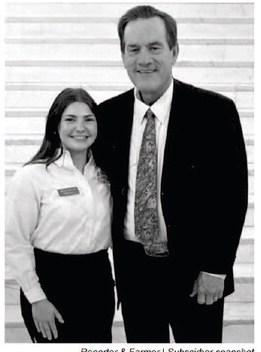 Webster Area High School student Willa Stern poses for a picture with Gov. Larry Rohden during her tenure as a legislative page in Pierre earlier this year. Reporter &amp;amp; Farmer [ Subscirber snapshot