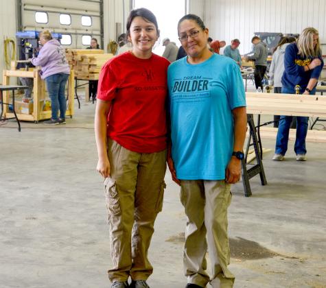 Sleep in Heavenly Peace Sisseton Chapter President Alexis Edgar and application processor Stacey Azure help guide volunteers at the last bed build of the year at Waubay Oct. 25. Reporter &amp;amp; Farmer | Connor Handrahan