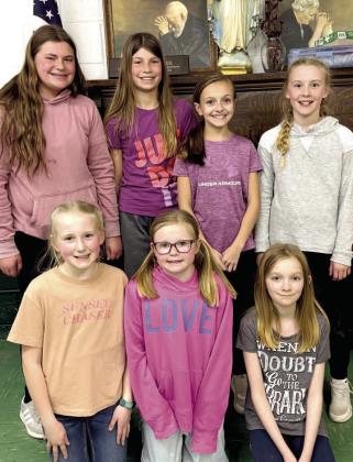 Pictured from left are local winners of Catholic Daughters education contest, front, Hilton Butler, Larissa Butler, Elizabeth VanElsacker; back, Aliyah Zirbel, Kallie Zirbel, Lindsey Butler and Hailey Butler. Reporter &amp;amp; Farmer | Subscriber snapshot