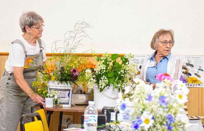 Webster area Master Gardeners Bev Schlotte and Ruby Huggett gave a presentation July 11 at Day County Arts Center for the pollinator tea event. The pair combined humor and knowledge for garden enthusiasts, focusing on educating attendees about the importance of pollinators in the world. Reporter &amp;amp; Farmer | Amanda Dulitz