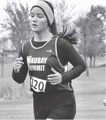Grey Christofferson of Waubay/Summit competes in the SDHSAA Region 1B cross country meet in Webster Oct. 15. Christofferson finished in 17th place for the girls junior varsity 4k race with a time of 24:52.25 Reporter &amp;amp; Farmer \\ Leyton Beardslee
