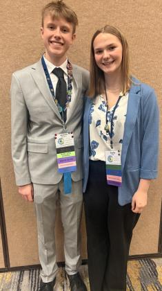 MinnDak Key Club district governor Jackson Baumgarn, left, and division five lieutenant governor Sophia Wilson were elected to their positions at MinnDak District Leadership Conference (DCON) March 13-14 in Aberdeen. Key Club advisor Lola Pollard said Baumgarn is the first Webster Area Key Club member to serve as district governor. Reporter &amp;amp; Farmer | Subscriber snapshot