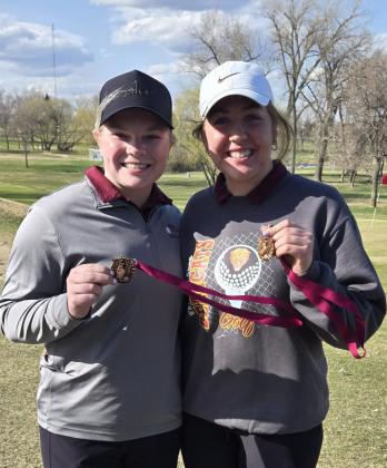 Mia Coester and Bailee Ninke show off their hardware after placing April 22 at Webster. Reporter &amp;amp; Farmer | subscriber snapshot