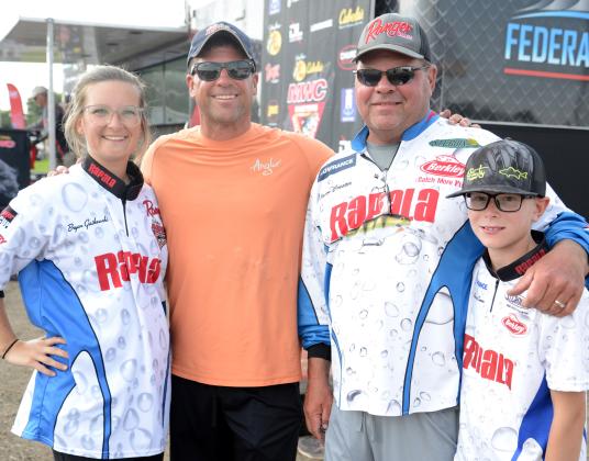 After fishing the Masters Walleye Tournament over a decade ago, two Webster originals took the opportunity this summer to fish the Webster-based tournament on Bitter Lake with their kids. Pictured from left are Hayley and Bryan Gaikowski and Jason and Maverick Coester. Bryan and Jason fished the MWC tournament the last time it was in Webster. Reporter &amp;amp; Farmer | Amanda Dulitz