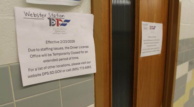 The Day County driver’s license office in Webster has been closed for nearly six months. The Department of Public Safety says it will serve Day County residents again but cannot provide a timeline for its reopening. Reporter &amp;amp; Farmer | Timothy Gibson