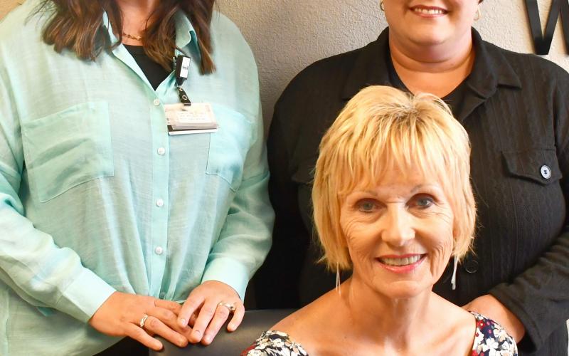 Members of Waubay Medical Group are Brenda Holscher, seated, Stepahanie Dargatz, back left and Amy Gaikowski serve as the current Avera Medical Group Waubay team with Dargatz taking over the helm for Holscher, who is retiring this month after 24 years of service to the community. Reporter &amp;amp; Farmer | Luke Caputo