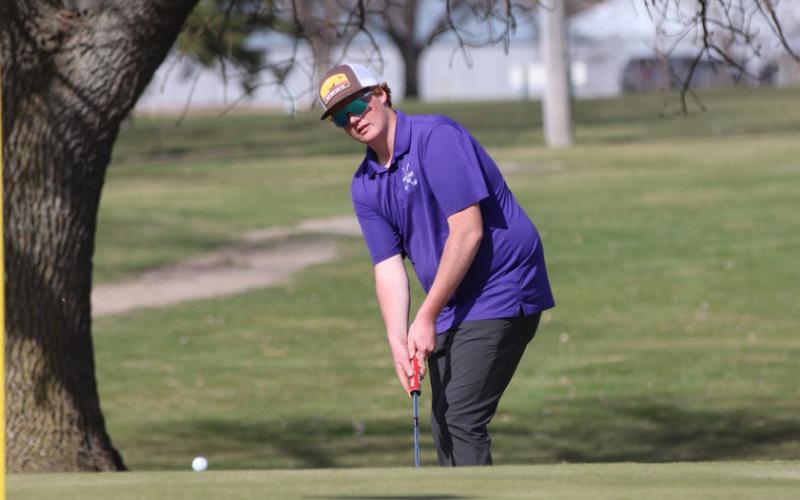 Waubay/Summit Mustang Derek Karst takes a deep putt from the edge of green during the Hamlin Golf Invitational April 16. Reporter &amp;amp; Farmer | Subscriber Snapshot