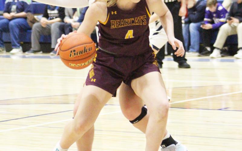 Webster Area girls basketball played Great Plains Lutheran Panthers Feb. 4. Here, Mallory Steiner (4) attempts to make a move to the basket during the 48-34 Webster Area victory. Reporter &amp;amp; Farmer | Subscriber Snapshot