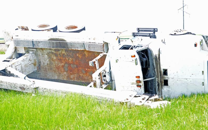 A service truck went into the grass median on U.S. Highway 12 between Holmquist and Bristol June 14. According to Day County Chief Deputy Sheriff Josh Hoven the truck blew a tire which caused the driver to lose control and go into the median. Hoven added that no injuries were recorded and no fluids were seen leaking from the truck. Reporter &amp;amp; Farmer | Annie Witt