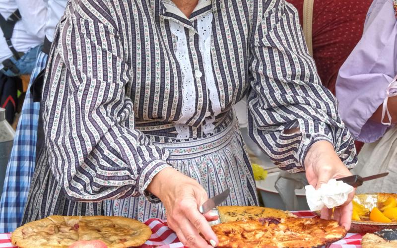 Nicole Klein handled the entries of a pie baking competition held June 7 at Fort Sisseton Historical Festival. All entrants were under 21 years old to encourage younger generations to learn about traditional baking. Reporter &amp;amp; Farmer | Leyton Beardslee