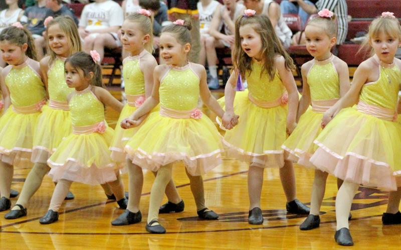 Dancers from The Fit Zone performed during halftime of the Webster Area Bearcats boys basketball game at the Webster Armory Feb. 10. Under the tutelage of Jen Keller, dancers pictured here are, from left, Alena Carlson, Atlee Wik, Eva Pool, Cayston Hanson, Huntley Aadland, Iyla Warner, Ava Eidahl and Ember Hesla. Reporter &amp;amp; Farmer | Subscriber snapshot