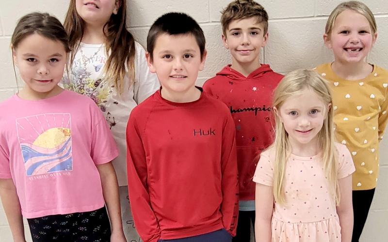 Webster Area Elementary students of the month for November, by grade, are from left, front, second Harlow Rencountre, fourth Kaydyn Anderson, kindergarten Berkley Matthews; back, fifth Piper Sichmeller, third Nash Keller and first Adeline Siglin. Reporter &amp;amp; Farmer | Subscriber snapshot