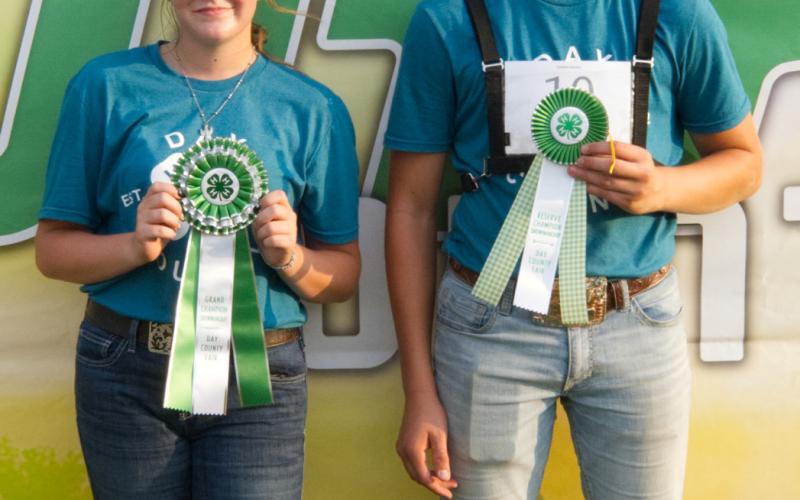 Junior swine showmanship placers at the Day County Fair are, from left, grand champion Karsyn Gaikowski and reserve champion Aiden Gaikowski. Reporter &amp;amp; Farmer | Leyton Beardslee
