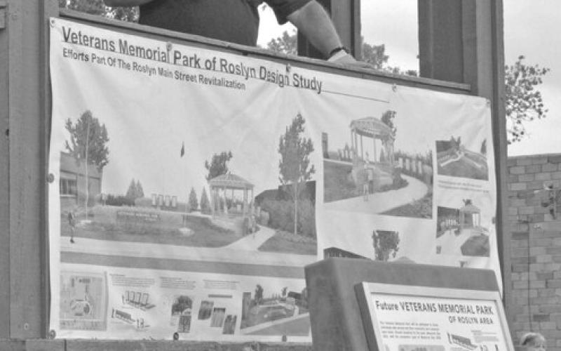 Reporter &amp; Farmer \\ Luke Caputo Terry Corner speaks at the Veterans Memorial Park dedication ceremony June 15 during Roslyn’s Vinegar Festival. _____ ____________________________________________