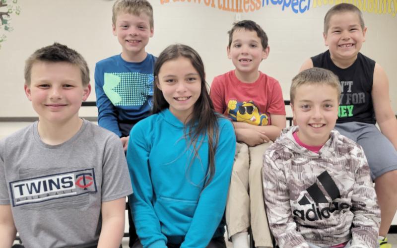 Webster Area Elementary School students of the month for April are, by grade, from left, front, Harrison Wagner, fifth; Penelope Rencountre, fourth; Gunnar Lesnar, third; back, Jett McClurg, second; Tyler Acree, first and Hunter Fellbaum, kindergarten. Reporter &amp;amp; Farmer | Subscriber snapshot