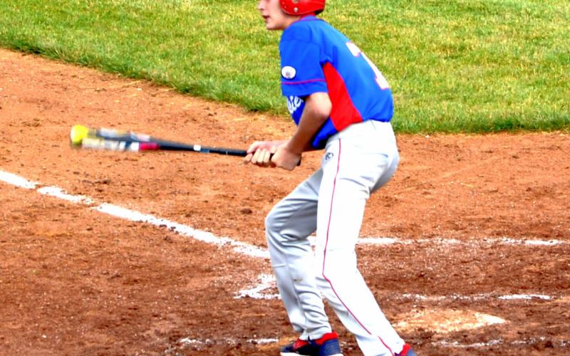 Reporter &amp; Farmer | Luke Caputo Webster’s VFW Post 4690 Hudson Lesnar swings against the Milbank Junior Teeners June 20.