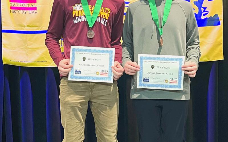 Jase Voss and Jackson Baumgarn show off the certificates they received, noting their attendance of the nationl event in June. Reporter &amp;amp; Farmer | Subscriber snapshot