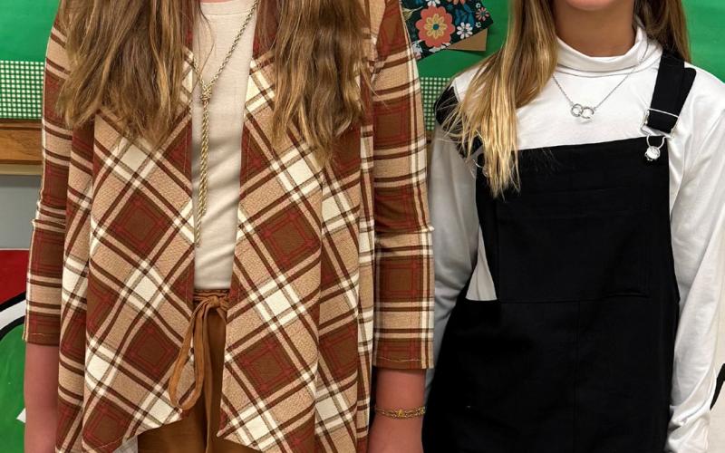 Day County 4-H Fashion Revue award recipients pose for a picture in the Day County Courthouse July 31. From left is Aliyah Zirbel, junior grand champion and Kallie Zirbel, beginner grand champion. Reporter &amp;amp; Farmer | subscriber snapshot