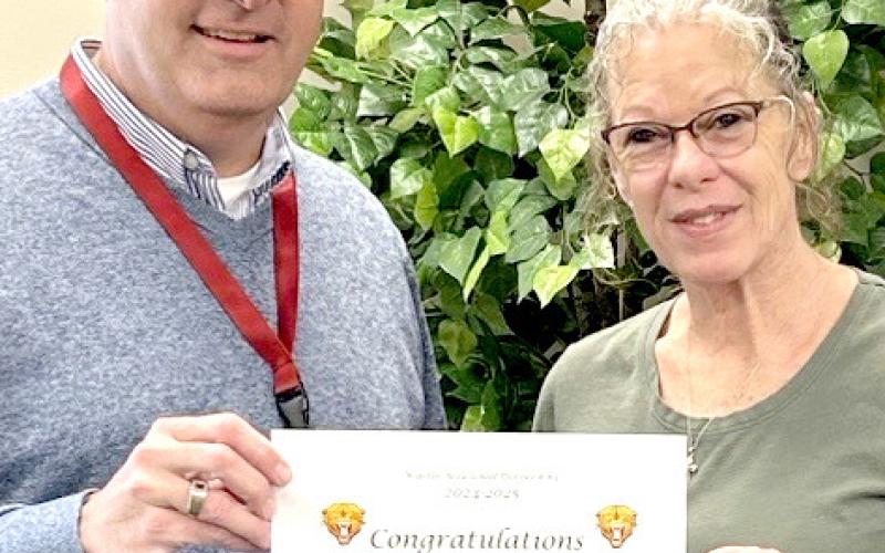 Webster Area School Superintendent Jim Block presented the support staff member of the year certificate to high school custodian Lorea Roskos. Roskos has been in the district for two years. Reporter &amp;amp; Farmer | Subscriber snapshot