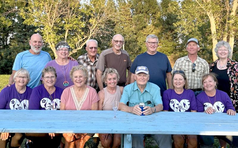Bristol Pirates class of 1974 celebrated their 50th class reunion Aug. 24 in rural Bristol. Attending were, from left, front, Diane (Ausland) Hammon, Gayle (Herr) Horter, Sandy (Wattier) Cadiena, Julie (Kambestad) Brownell, Rodney Putnam, Lori (Vehe) Ash, Deb (Bartell) Brandlee; back, Jeff Skaare, Donna Gebur, Dan “Deacon” Grode, Robert Kolkman, Cliff Anderson, Mark Brandlee and Betty (Jensen) McIntyre. Reporter &amp;amp; Farmer | Subscriber snapshot