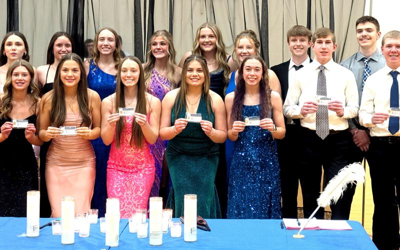 (ABOVE) Webster Area High School National Honor Society induction ceremony banquet was March 2. Sophomore inductees are, from left, front, Cartney Hanson, Braelyn Breske, Emari Kaufman, Ava Bjerke, Macee McGregor, Gabriel Gaikowski, Dylan Rasmus; back, Jaden Lorensberg, Kenslee Zubke, Kinsey Kuecker, Kala Kwasniewski, Kelsey Vander Linden, Callie Shoemaker, Jackson Baumgarn and Jase Voss. Reporter &amp;amp; Farmer | Subscriber snapshot
