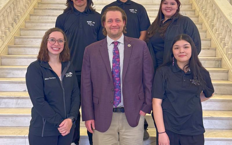 Waubay JAG participants went to PIerre to attend legislative session Jan. 29. Students got talk to Sen. Mike Rohl about legislative session and the JAG group. “It was fun to talk to him and he talked to us like real people. We hope to have him come to Waubay,” said Yulisa De Loera. From back left, Evan Davies, Parker Rockwood, Jorie Roberts; from front left, JAG specialist Katie Thompson, Rohl, De Loera. Reporter &amp;amp; Farmer | Subscriber Snapshot