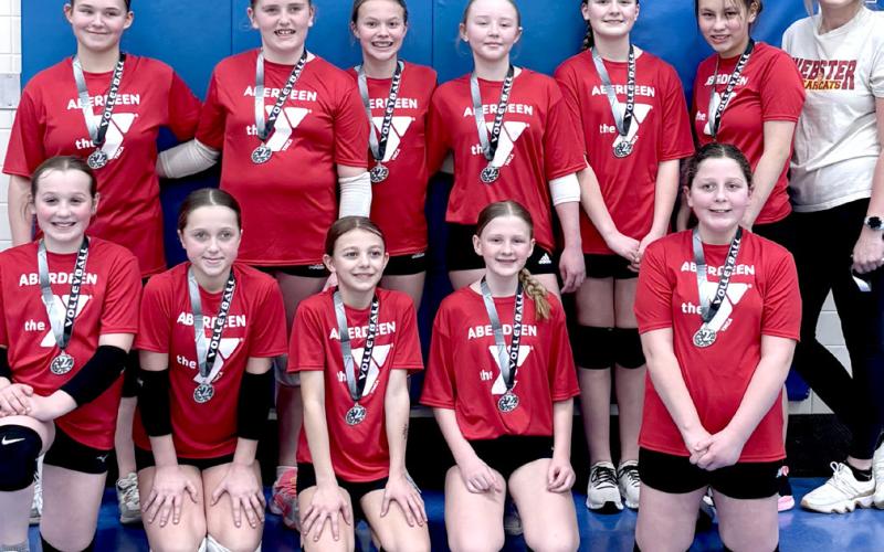Webster fifth and sixth grade Team Maroon competed in the Y volleyball tournament in Aberdeen. Team members were from left, front, Khloe Schmieg, Lydia Petersek, Harper Schuring, Lily Nimmer, Logan Zakrzewski; back, Journee Meier, Harper Olson, Portlyn Johnson, Hadley Rithmiller, Camryn Snaza, Hannah Crawford and coach Lexi Rithmiller. Reporter &amp;amp; Farmer | Subscriber snapshot