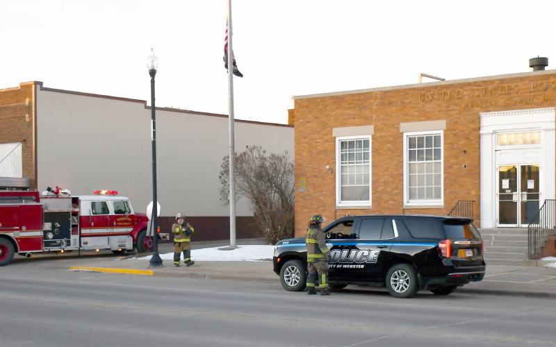 Webster Fire Department responded to a call which was a suspected gas leak at the United States Post Office Jan. 6. According to assistant fire chief Eric Kwasniewski it was determined to be a sewer odor in a frozen vent pipe. Reporter &amp;amp; Farmer | Brenner Cariveau