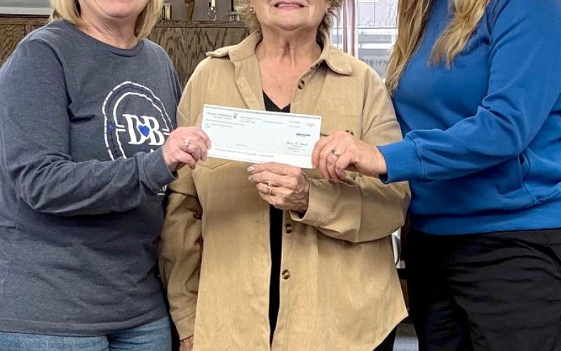 Roslyn Area Veterans Memorial Park was recipient of matching funds from Modern Woodmen following November’s fundraising event. Pictured from left are promoter of the fundraising effort Shelley Deutsch, Modern Woodmen activities coordinator Bernie Kurkowski and Roslyn Area Veterans Memorial treasurer Jessica Simonson. Plans are to use the funds for landscaping expenses. Reporter &amp;amp; Farmer | Subscriber snashot