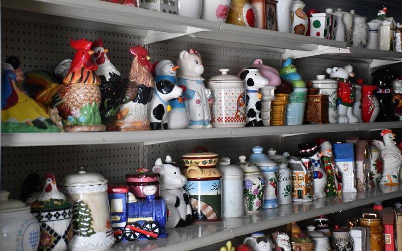 A small portion of Patti Mitchell’s cookie jar collection sits in her museum Dec. 9 in Roslyn. The museum is set to open to the public in May. Reporter &amp;amp; Farmer | Leyton Beardslee
